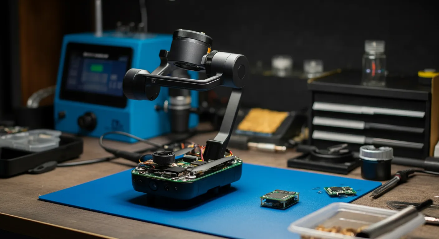 gimbal do drone travado cabo flat ou sujeira areia